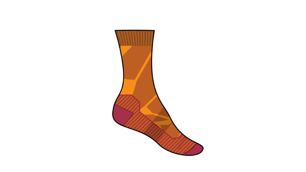 Icebreaker Hike+ Medium Crew Fractured Landscapes Socks - Women's, Solar/Earth/Electrnpnk, Large, IB0A56GN973L
