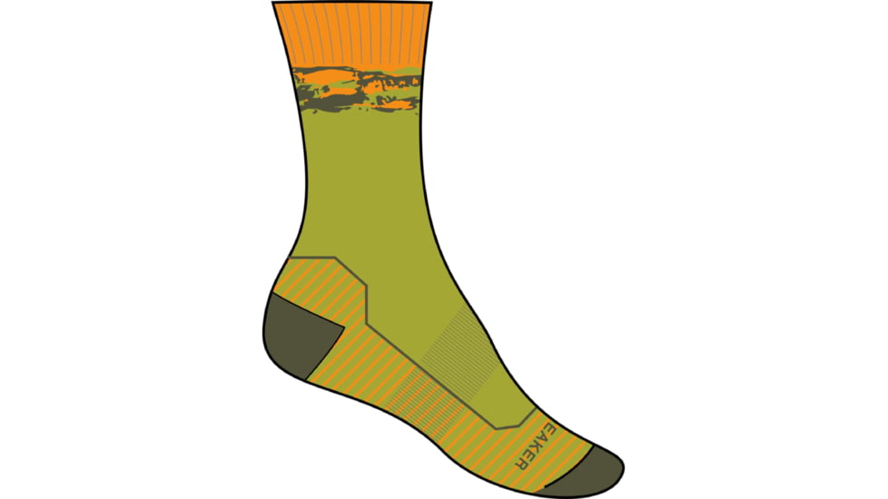 Icebreaker Hike+ Medium Crew Sedimentary Socks - Men's, Bio Lime/Loden/Solar, Small, IB0A56GH950S