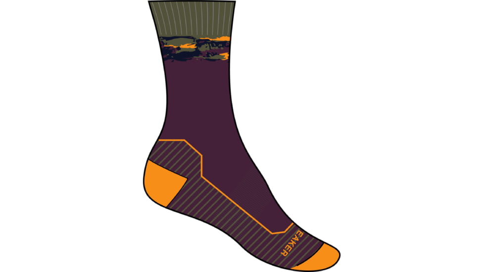 Icebreaker Hike+ Medium Crew Sedimentary Socks - Men's, Nightshade/Solar/Loden, Medium, IB0A56GH919M