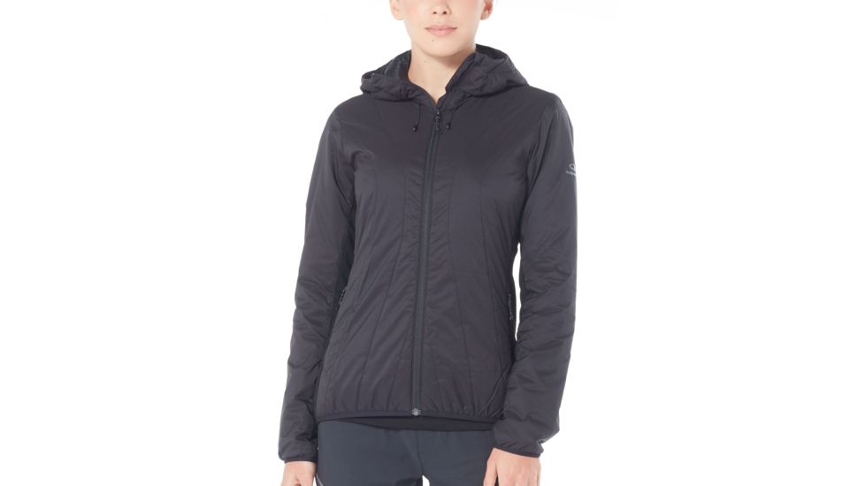 Icebreaker Hyperia Lite Hybrid Hooded Jacket - Womens, Black, Medium, 104287001M