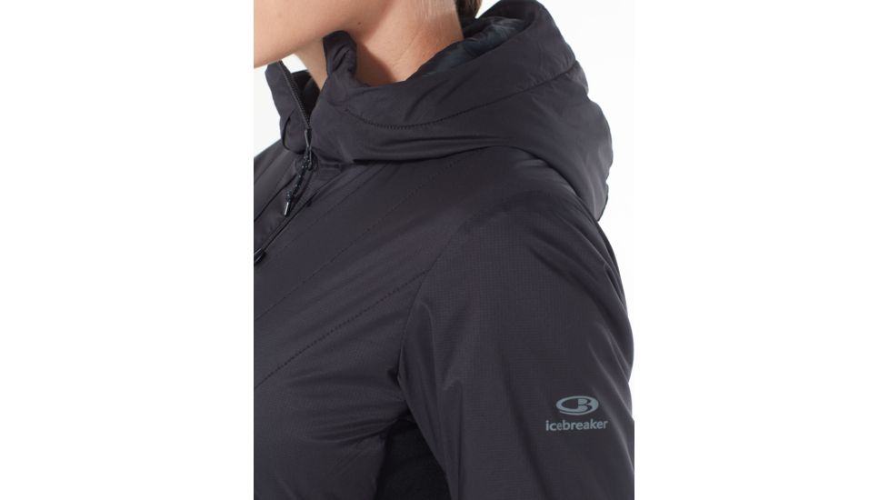 Icebreaker Hyperia Lite Hybrid Hooded Jacket - Womens, Black, Medium, 104287001M
