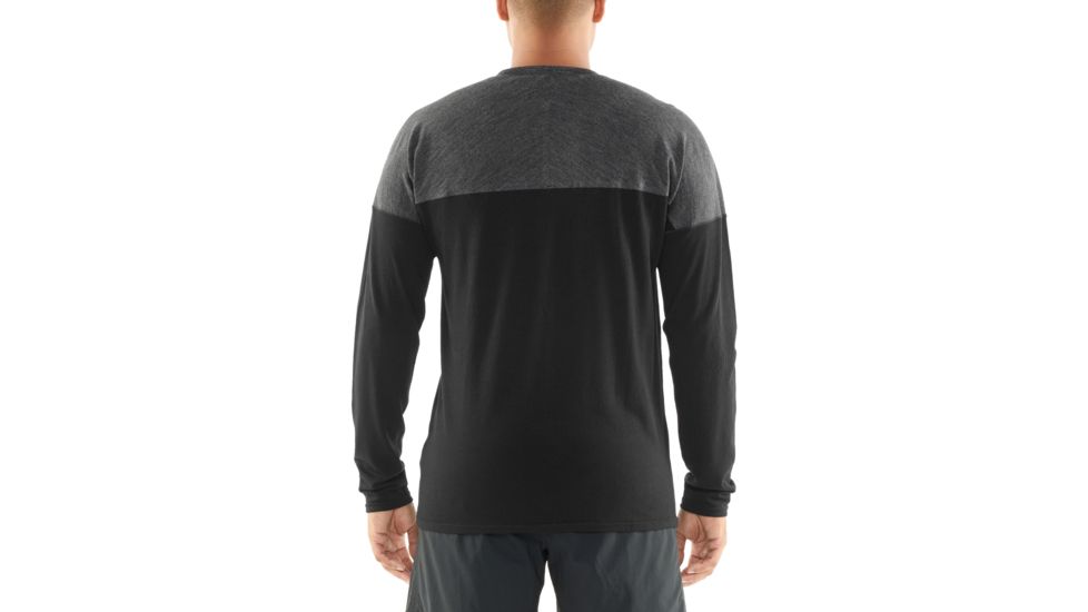 Icebreaker Kinetica Long Sleeve Crewe - Mens, Black/Black HTHR, Medium, 104585001M