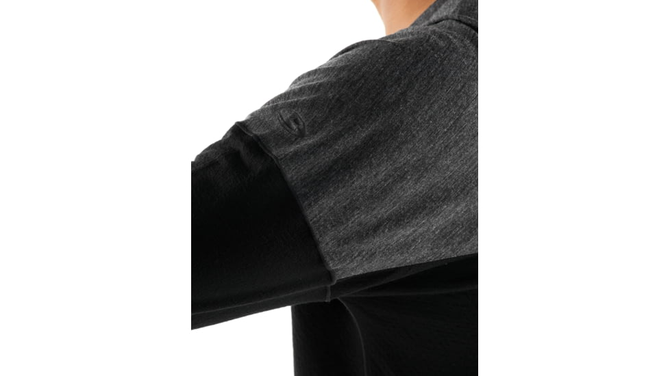 Icebreaker Kinetica Long Sleeve Crewe - Mens, Black/Black HTHR, Medium, 104585001M