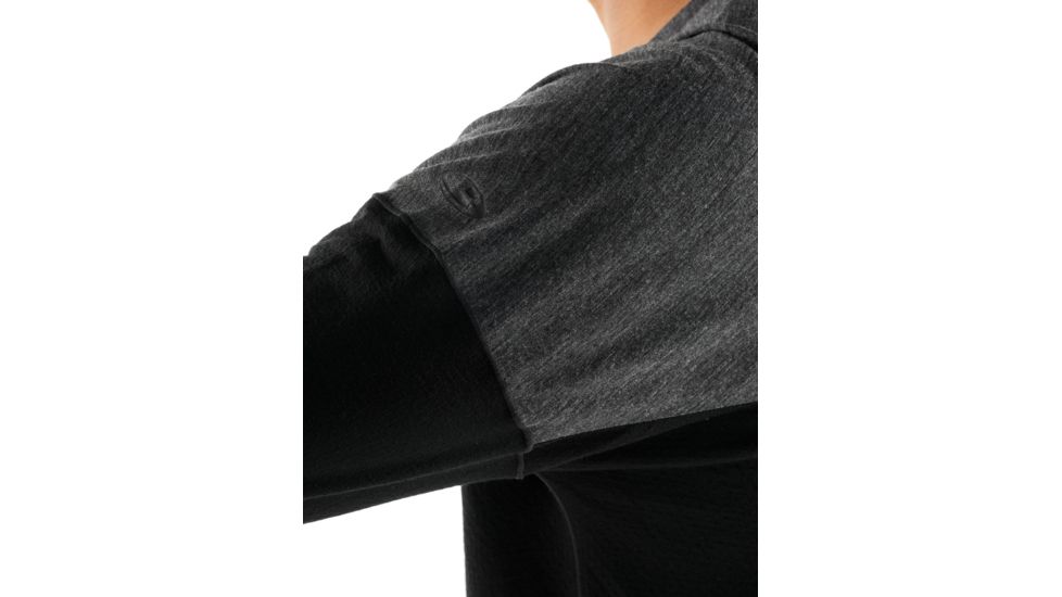 Icebreaker Kinetica Long Sleeve Crewe - Mens, Black/Black HTHR, Medium, 104585001M