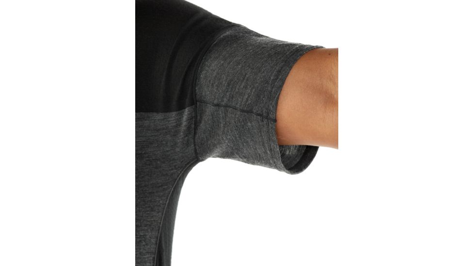 Icebreaker Kinetica Short Sleeve Crewe - Mens, Black HTHR/Black, L, 104582001L