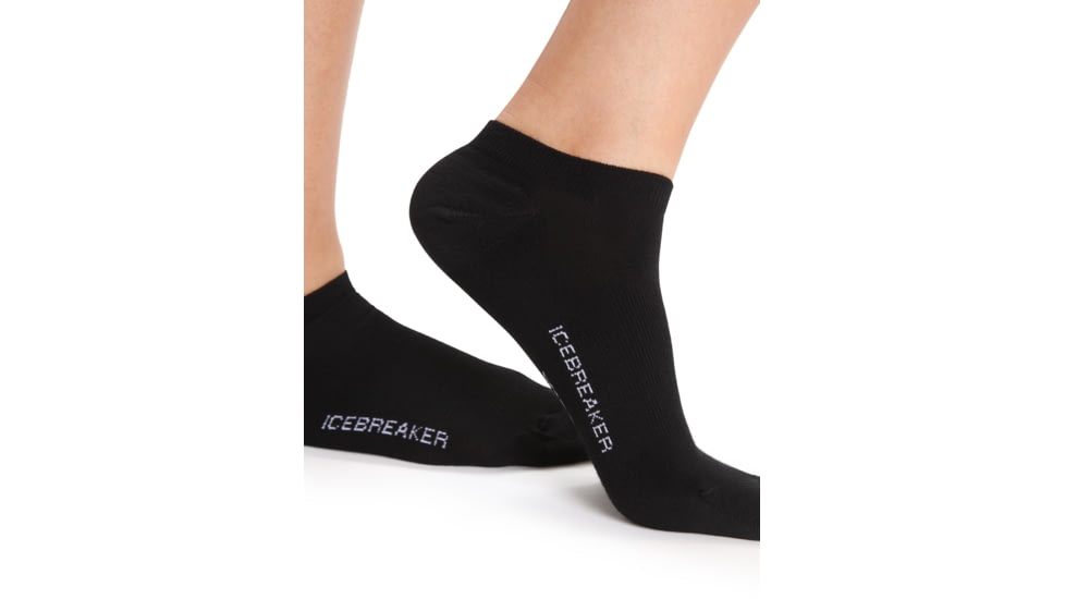 Icebreaker Lifestyle Fine Gauge No Show Socks - Womens, Black/Snow, Small, IB0A56CEA06S
