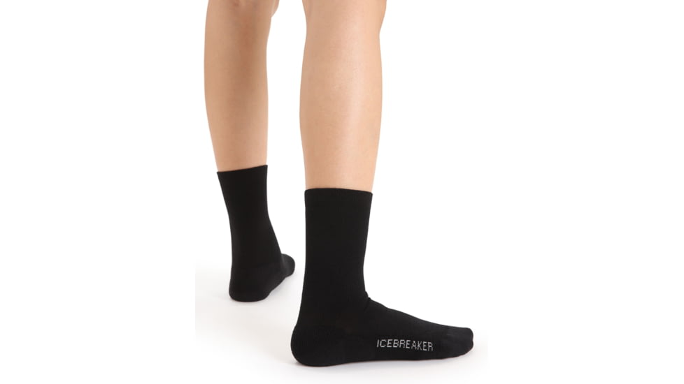 Icebreaker Lifestyle Light Crew Socks - Womens, Black, Large, IBIBN313001L