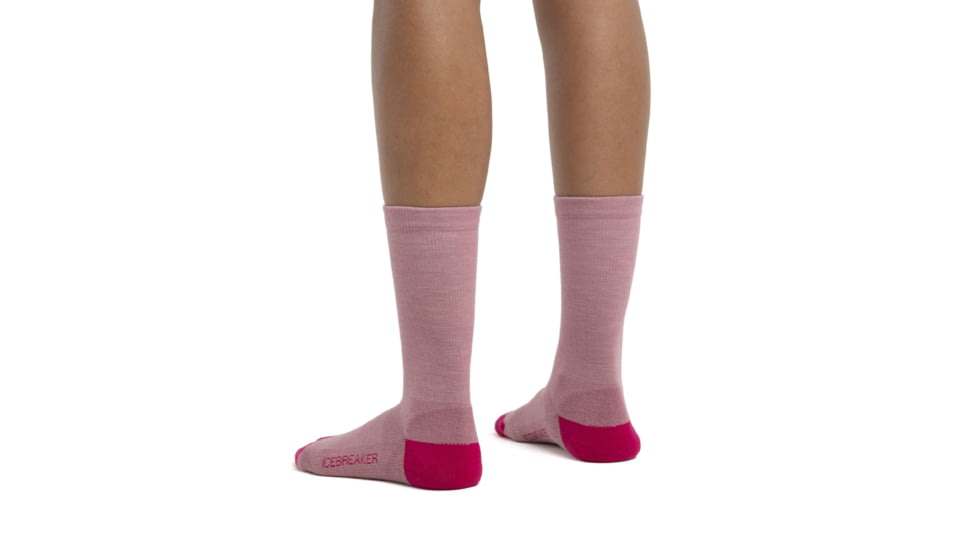 Icebreaker Lifestyle Light Crew Socks - Womens, Crystal/Electron Pink, Medium, IBIBN313A56M