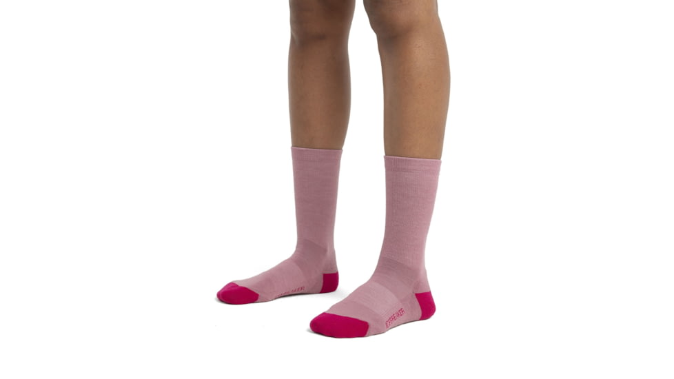 Icebreaker Lifestyle Light Crew Socks - Women's, Crystal/Electron Pink, Medium, IBIBN313A56M