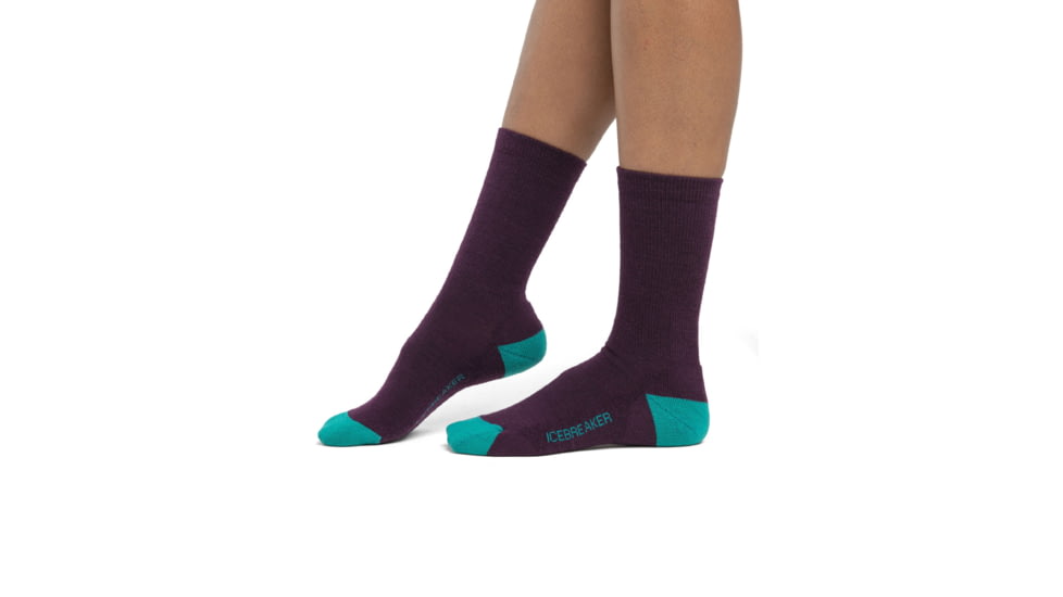 Icebreaker Lifestyle Light Crew Socks - Womens, Nightshade/Flux Green, Medium, IBIBN313915M