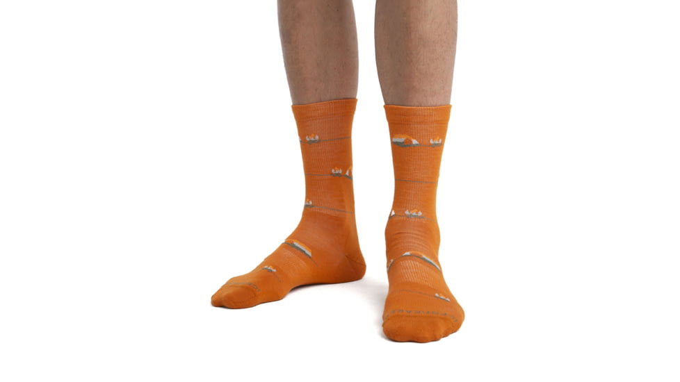 Icebreaker Lifestyle Ultralight Crew Backcountry Camp Socks - Mens, Earth/Solar/Ether, Medium, IB105305961M
