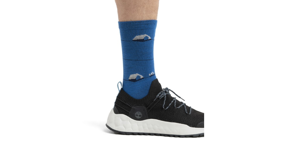 Icebreaker Lifestyle Ultralight Crew Backcountry Camp Socks - Mens, Lazurite/Snow/Ether, Medium, IB105305659M