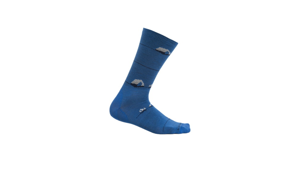 Icebreaker Lifestyle Ultralight Crew Backcountry Camp Socks - Mens, Lazurite/Snow/Ether, Medium, IB105305659M