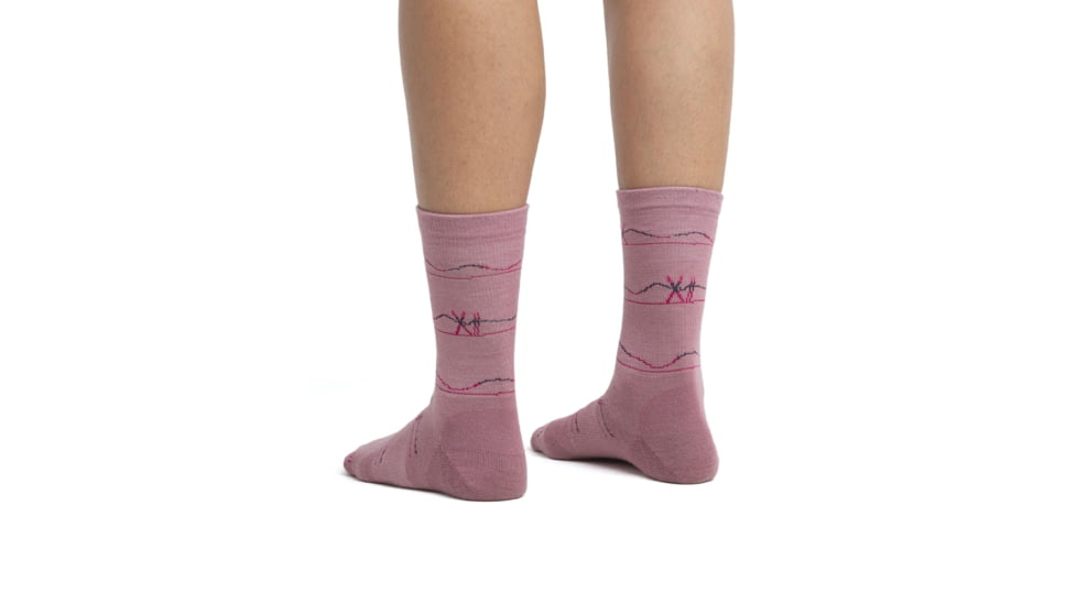 Icebreaker Lifestyle Ultralight Crew Ski Backcountry Socks - Women's, Crystal/Ngtshd/Temp/Elpnk, Small, IB105306985S