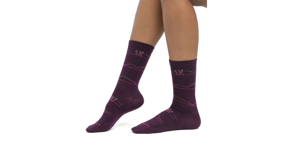 Icebreaker Lifestyle Ultralight Crew Ski Backcountry Socks - Womens, Nghtshade/Loden/Snow/Temp, Large, IB105306984L