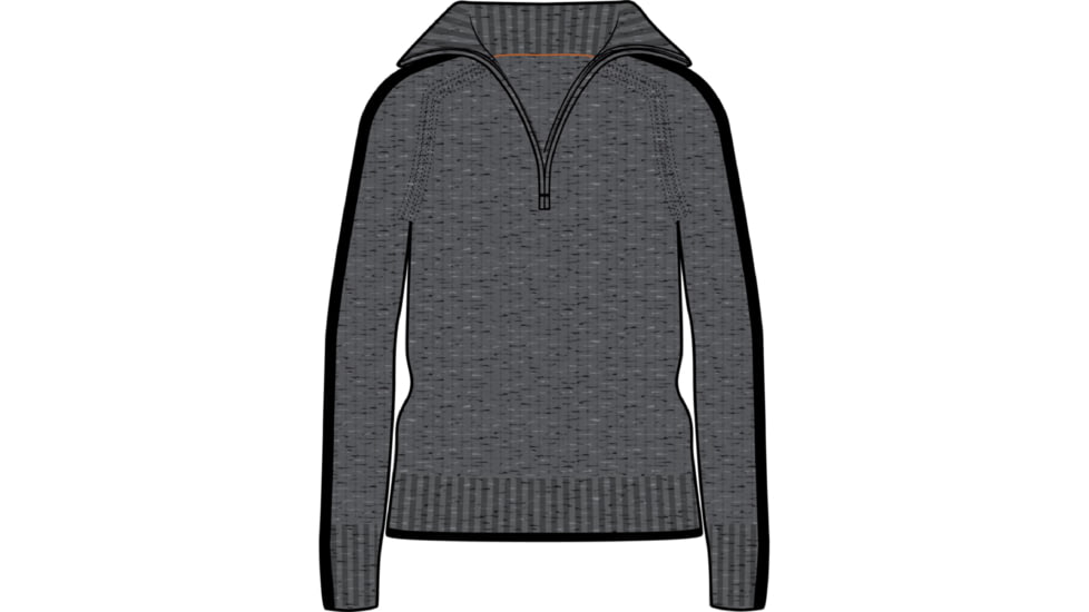 Icebreaker Lodge Long Sleeve Half Zip Sweater - Women's, Gritstone Heather/Black, Extra Large, IB0A56JGA11XL