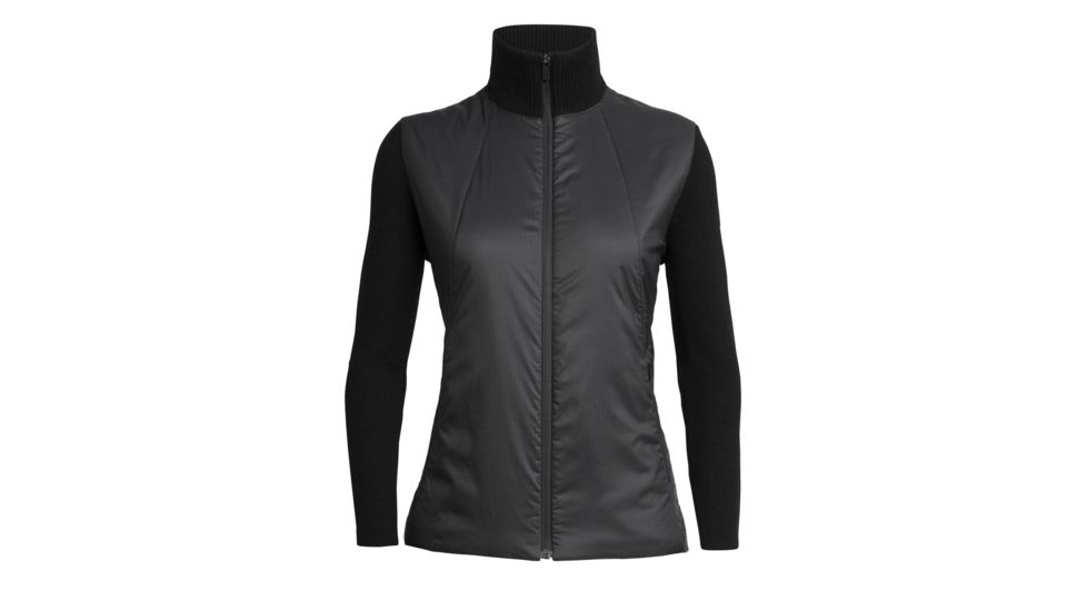 Icebreaker Lumista Hybrid Sweater Jacket - Womens, Black, Small, 104871001S