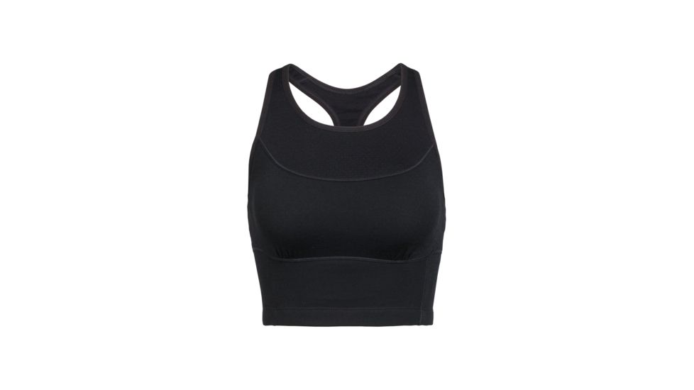 Icebreaker Meld Zone Long Sport Bra, Black, XS, 104076001XS