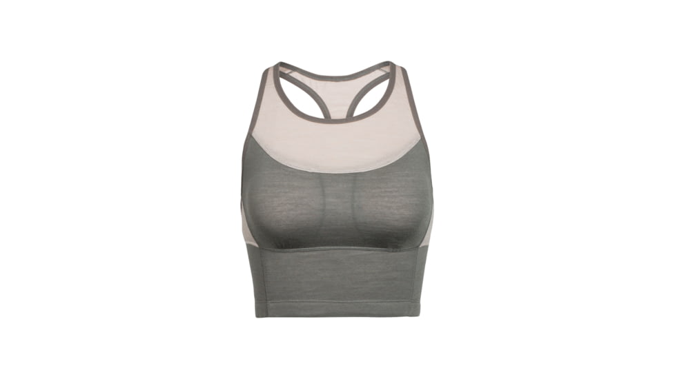 Icebreaker Meld Zone Long Sport Bra, Metal/Pumice, XS, 104076002XS
