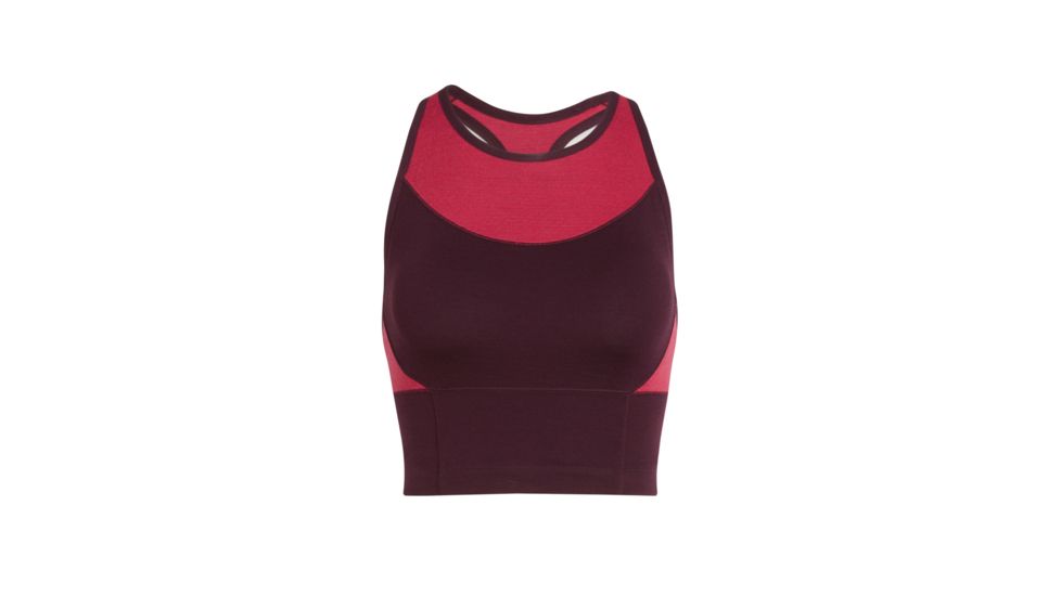 Icebreaker Meld Zone Long Sport Bra - Womens, Velvet/Prism, Extra Large, 104076-602-XL