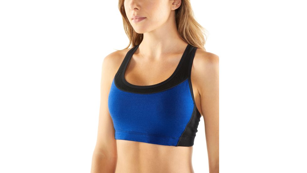Icebreaker Meld Zone Sport Bra - Womens, Marine/Black, Small, 104075404S
