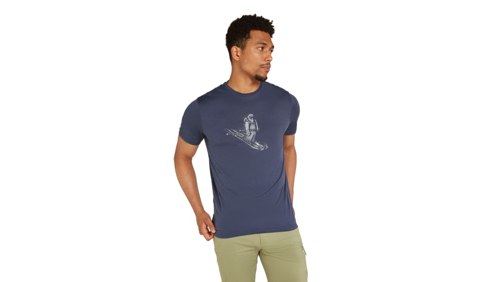 Icebreaker Men Merino 150 Tech Lite SS Tee Skiing Yeti, Graphite, M, IB0A572Y884M