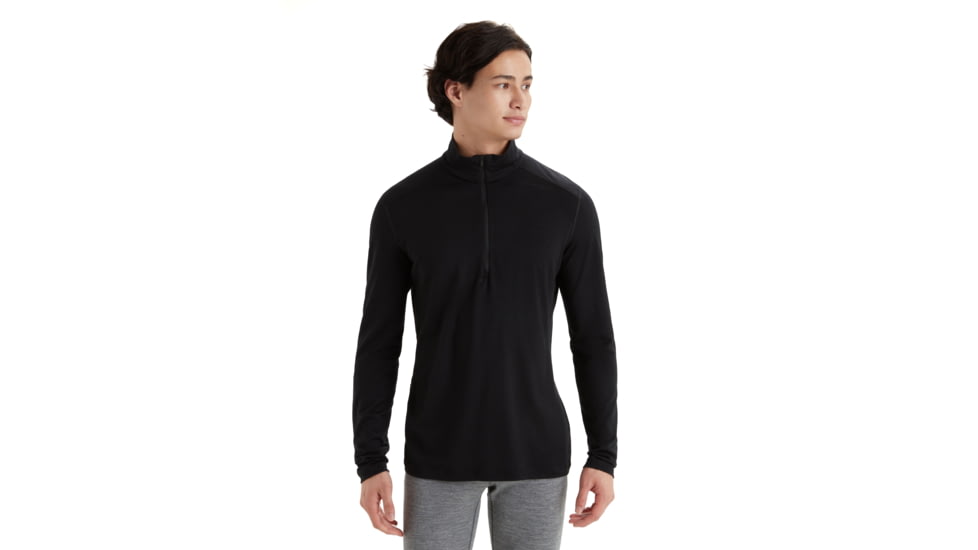 Icebreaker Men Merino 200 Oasis LS Half Zip, Black, XL, IBB04367001XL
