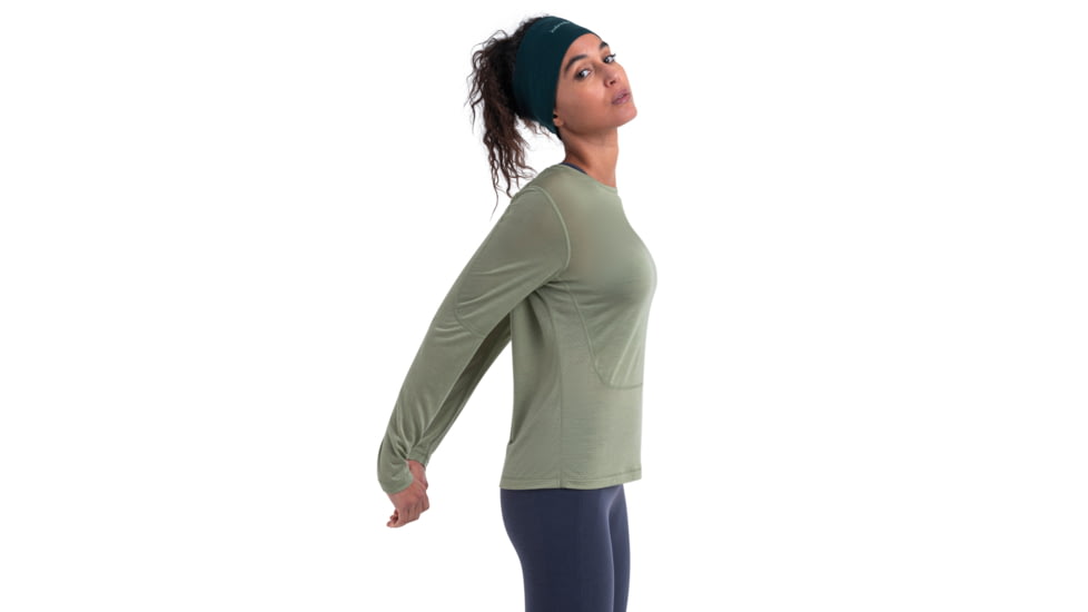 Icebreaker Merino 125 ZoneKnit Energy Wind LS Tee - Womens, Lichen, Large, IB0A56ZTA74L