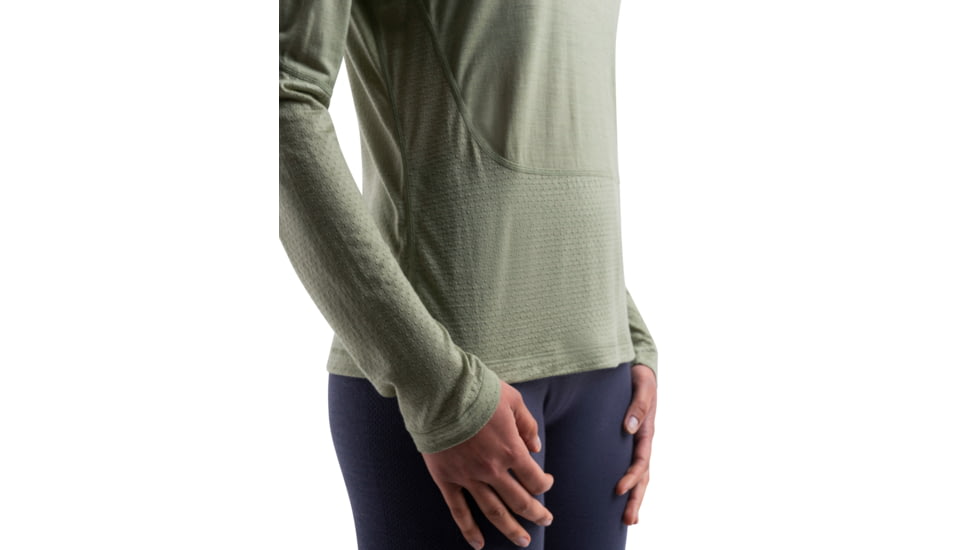 Icebreaker Merino 125 ZoneKnit Energy Wind LS Tee - Womens, Lichen, Large, IB0A56ZTA74L