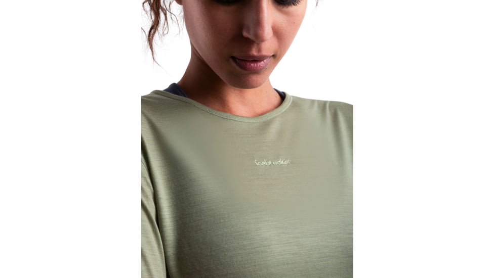 Icebreaker Merino 125 ZoneKnit Energy Wind LS Tee - Womens, Lichen, Large, IB0A56ZTA74L