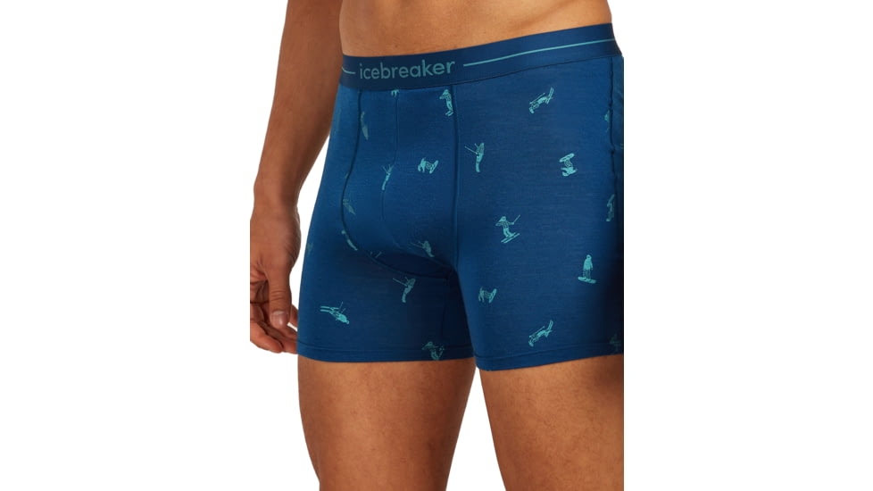 Icebreaker Merino 150 Anatomica Boxers Ski Day - Mens, Atlantis/Topaz/AOP, Small, IB0A57340H8S