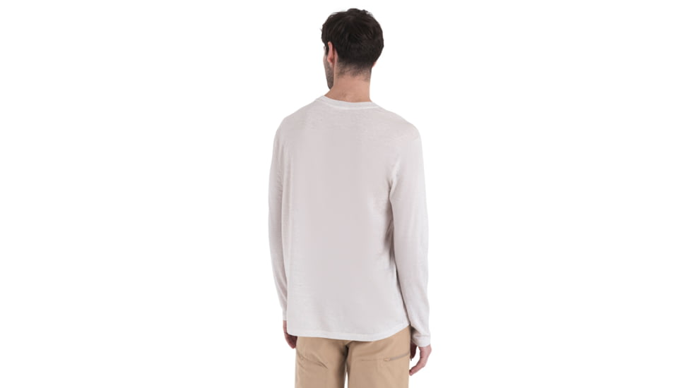 Icebreaker Merino 150 Tech Lite III LS Relaxed Pocket Tee - Mens, Ecru Heather, Extra Large, IB0A56WG116XL