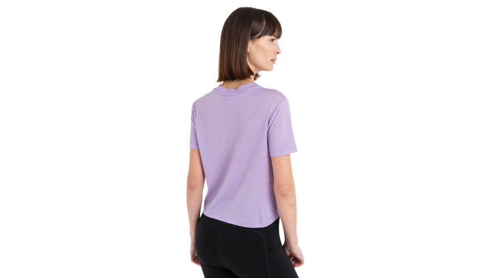 Icebreaker Merino 150 Tech Lite III SS Crop Tee - Womens, Purple Gaze, Large, IB0A56Y2736L