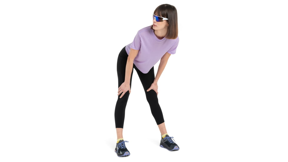 Icebreaker Merino 150 Tech Lite III SS Crop Tee - Womens, Purple Gaze, Large, IB0A56Y2736L