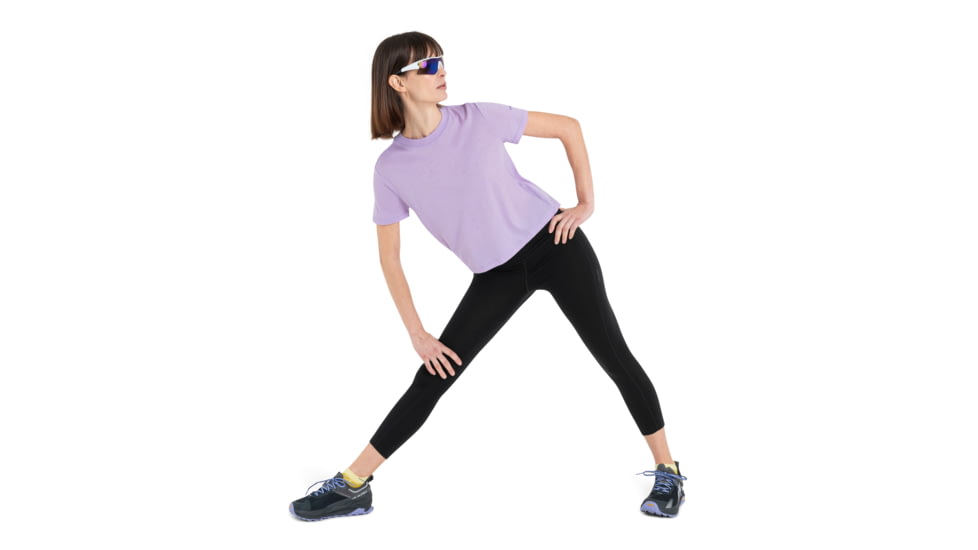 Icebreaker Merino 150 Tech Lite III SS Crop Tee - Womens, Purple Gaze, Large, IB0A56Y2736L