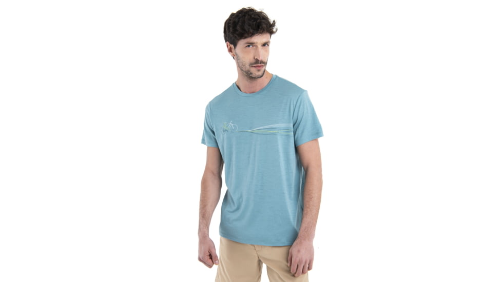 Icebreaker Merino 150 Tech Lite III SS Tee Cadence Paths - Mens, Cloud Ray, Medium, IB0A56WMA75M