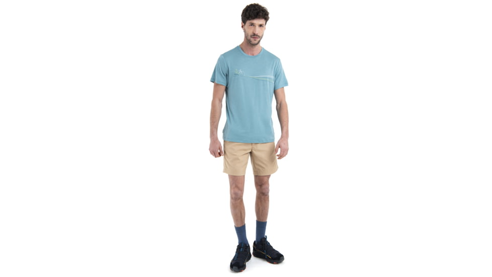 Icebreaker Merino 150 Tech Lite III SS Tee Cadence Paths - Mens, Cloud Ray, Medium, IB0A56WMA75M