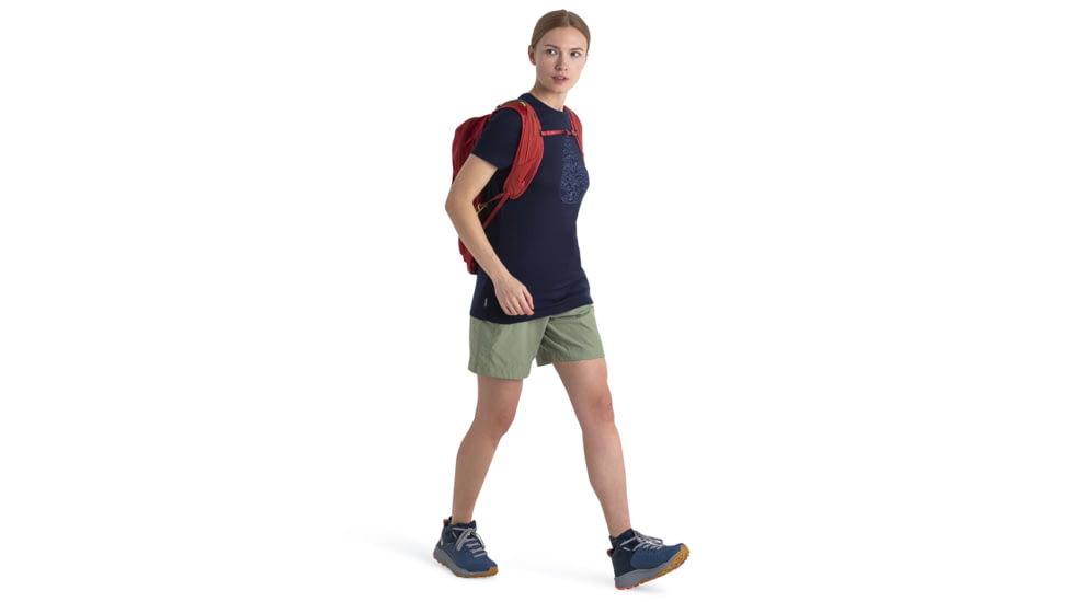 Icebreaker Merino 150 Tech Lite III SS Tee Hike Path - Womens, Midnight Navy, Large, IB0A56YJ401L