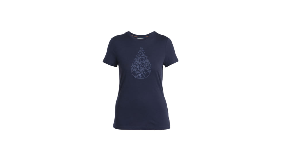 Icebreaker Merino 150 Tech Lite III SS Tee Hike Path - Womens, Midnight Navy, Large, IB0A56YJ401L