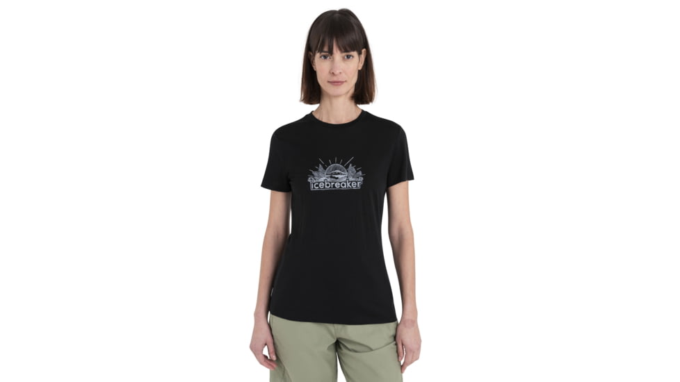 Icebreaker Merino 150 Tech Lite III SS Tee IB Grown Naturally - Womens, Black, Large, IB0A56YF001L
