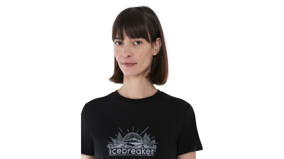 Icebreaker Merino 150 Tech Lite III SS Tee IB Grown Naturally - Womens, Black, Large, IB0A56YF001L