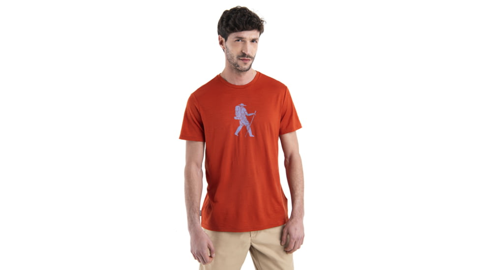 Icebreaker Merino 150 Tech Lite III SS Tee Trail Hiker - Mens, Molten, Large, IB0A56WZA84L