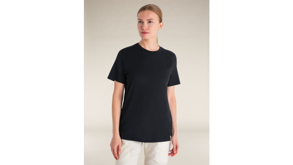 Icebreaker Merino 150 Tech Lite SS Relaxed T-Shirt - Womens, Black, Large, IB0A56XZ001L