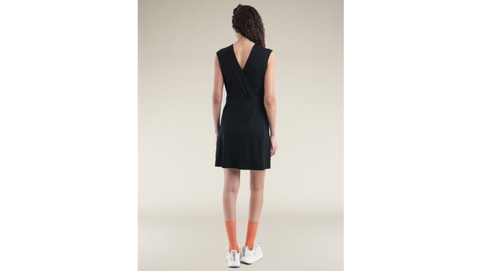 Icebreaker Merino 200 Granary Sleeveless V Neck Dress - Womens, Black, Large, IB0A56XS001L