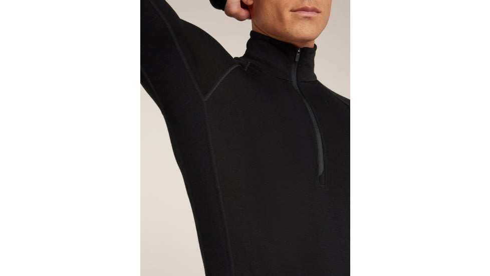 Icebreaker Merino 200 ZoneKnit Long Sleeve Half Zip Thermal Top - Mens, Black, Extra Large, IB0A57CH001XL