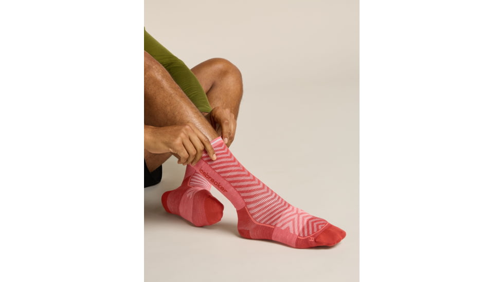 Icebreaker Merino Blend Run+ Ultralight Crew Socks - Mens, Jasper/Plume, Medium, IB0A56VL0FCM