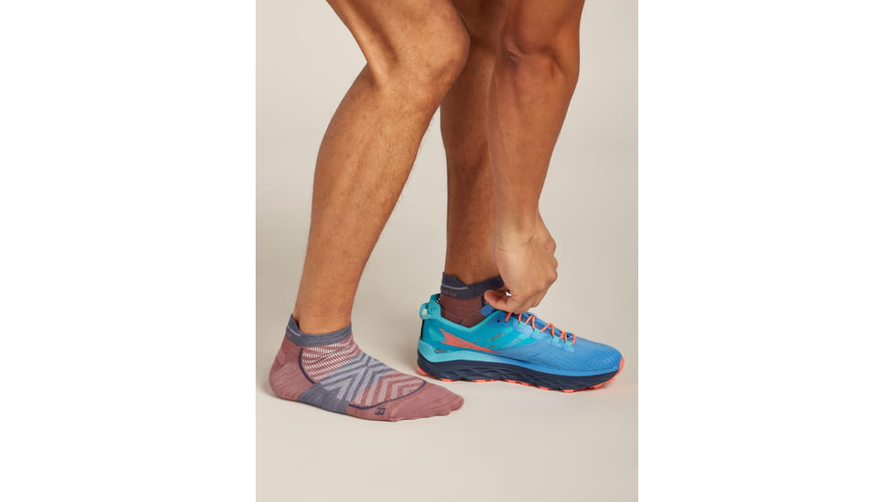 Icebreaker Merino Blend Run+ Ultralight Micro Socks - Men's, Carob/Graphite, Large, IB0A56VH0FFL