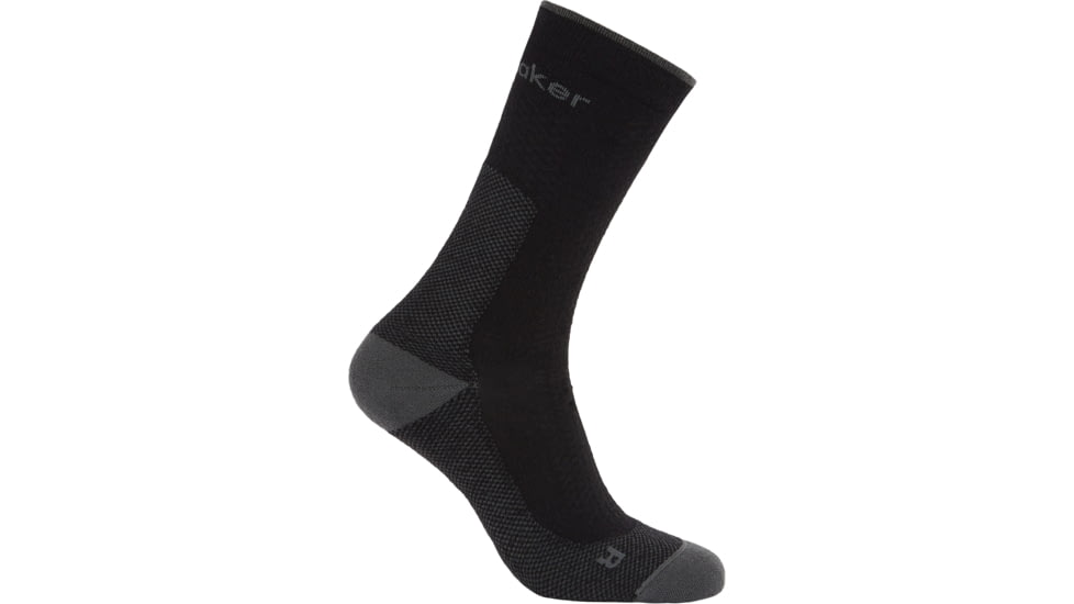 Icebreaker Merino Hike+ Ultralight Crew Socks - Mens, Black/Obsidian, Medium, IB0A578Q0FBM
