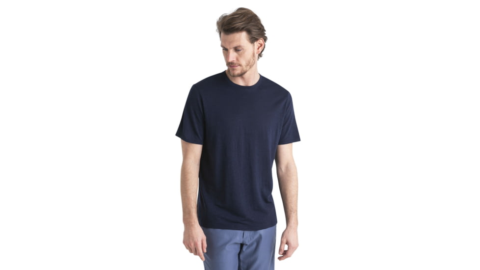 Icebreaker Merino Linen SS T-Shirt - Men's, Midnight Navy, Small, IB0A56OQ401S