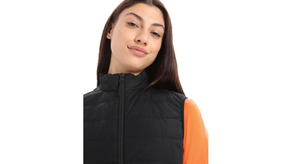 Icebreaker MerinoLoft Vest - Womens, Black/Jet Heather/Cb, Extra Large, IB0A56H1091XL